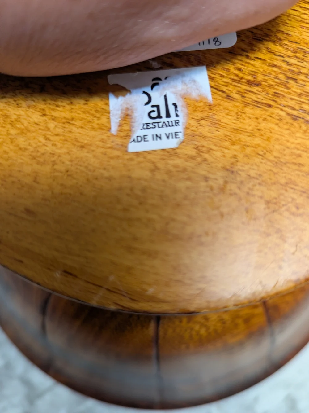 Handcrafted Wooden Serving Bowl in Warm Brown